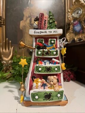 CANDLE BURNER w STAND - SIGNED ROBERT MARBLE - Holiday Whimsical NO CHIPS VTG